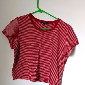 Truly Madly Deeply red and white striped crop top